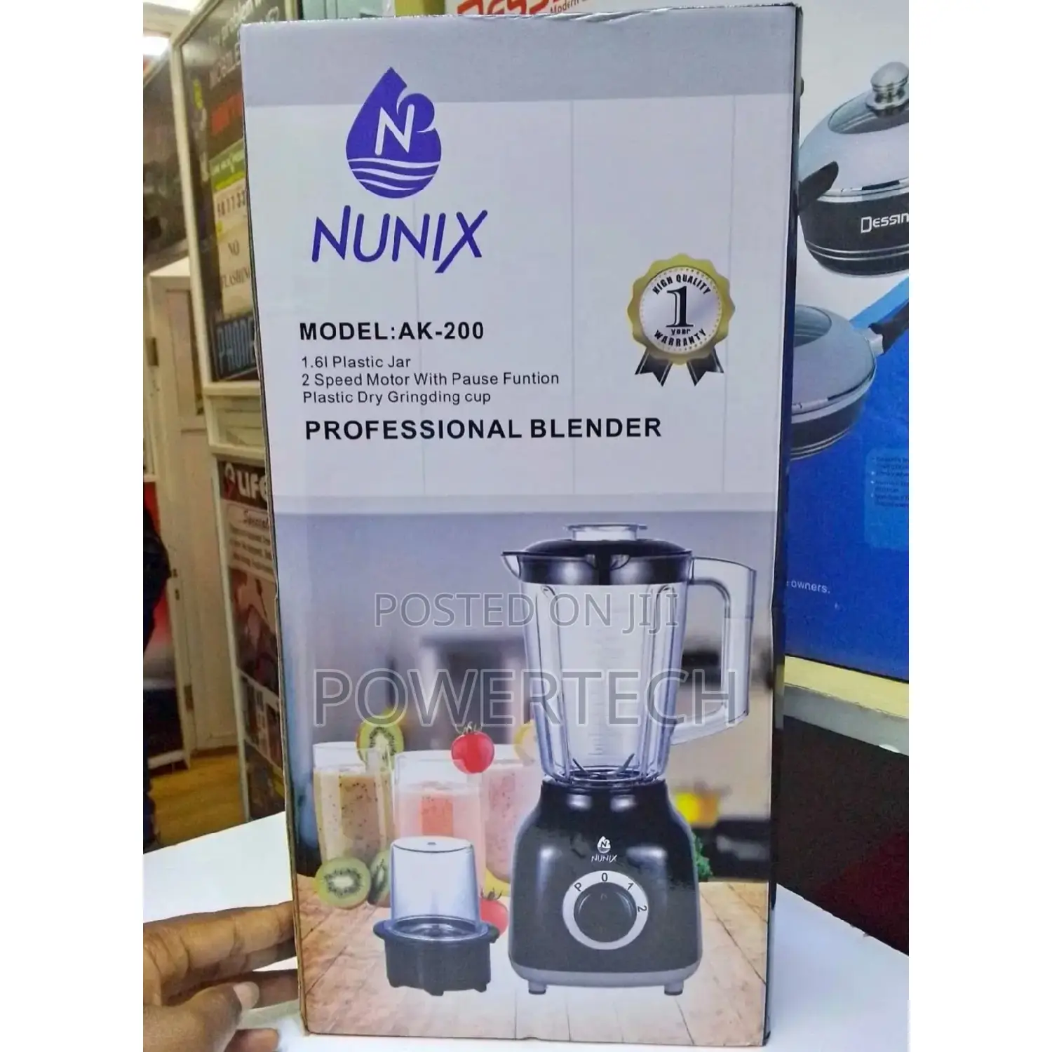 Nunix Blender 2 in 1 With Grinder Machine 1.5L AK-200 BLACK