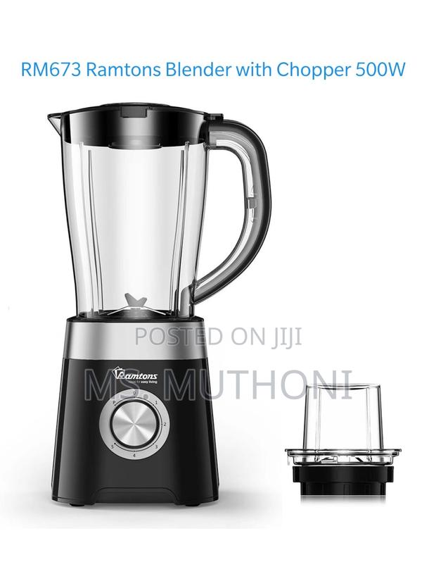 RM673 Ramtons Blender With Chopper 1.5L Jar and 500W