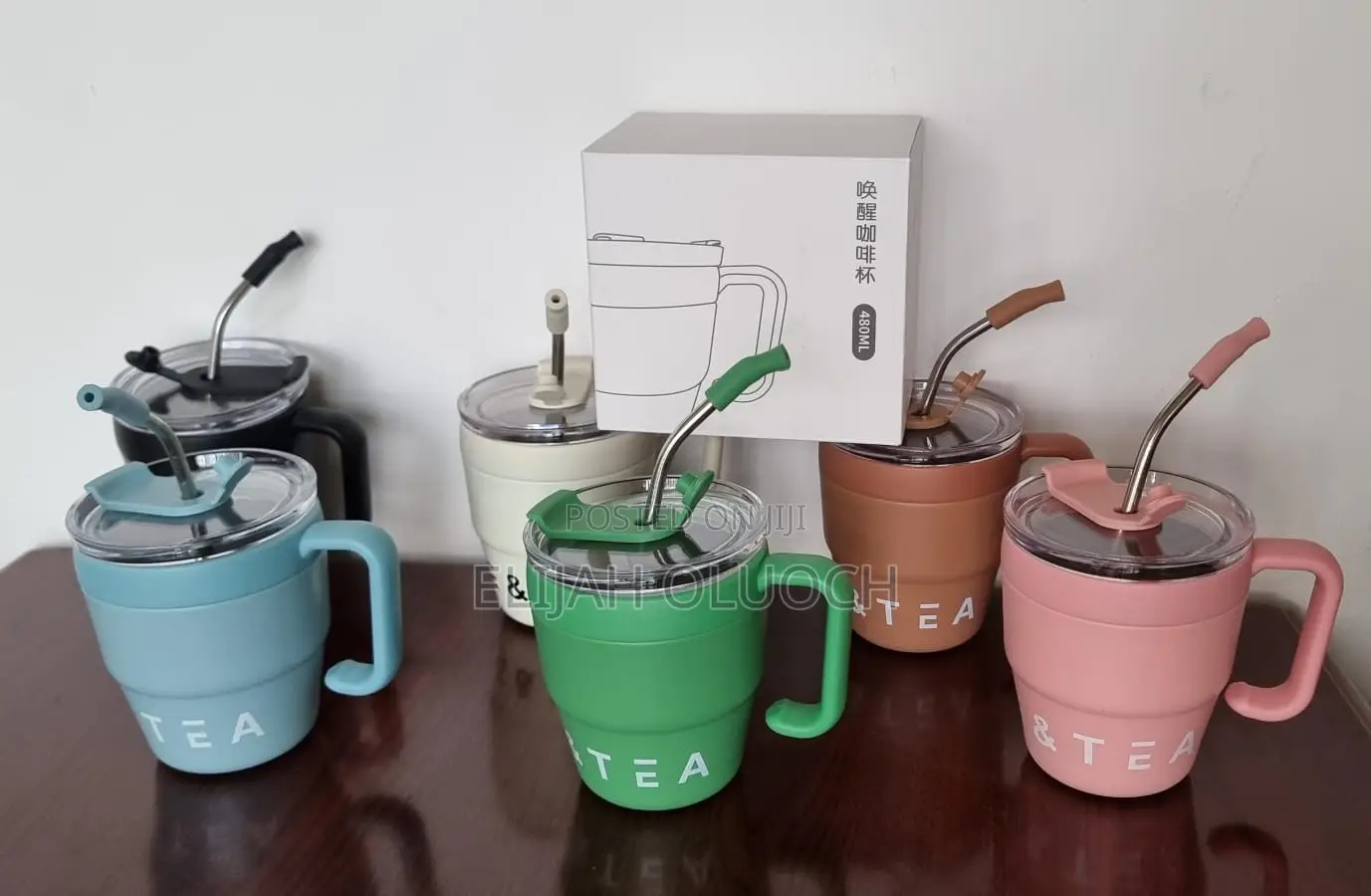 *New Arrival*
*480ml Coffee Tea Straw Mug Thermocup
