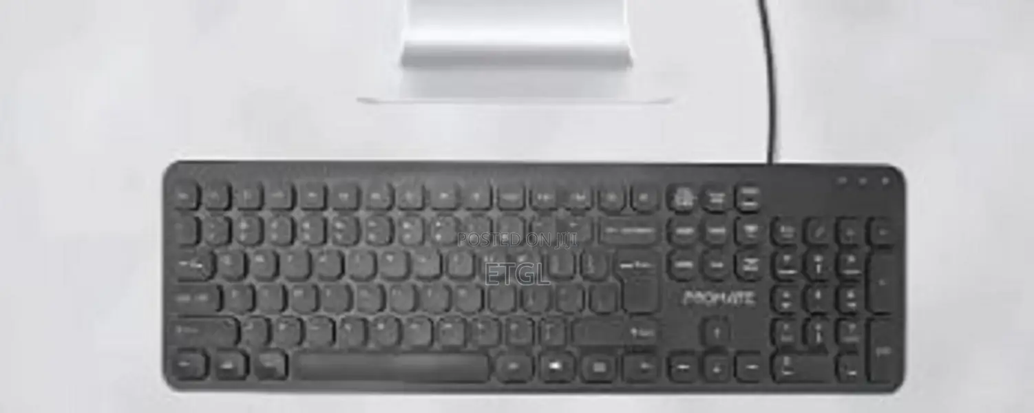 Promate Wired Ultra-slim Ergonomic Keyboard, English