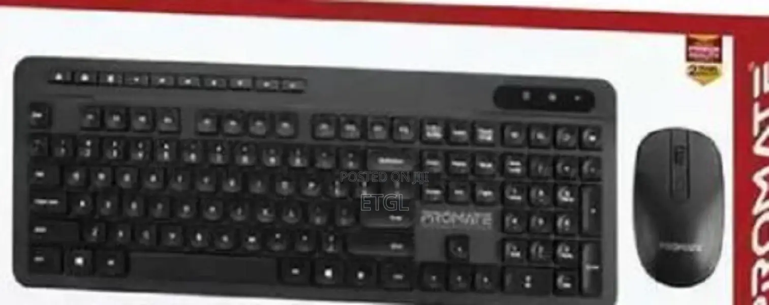 Promate Ergonomic Multimedia Wireless Keyboard Mouse Combo