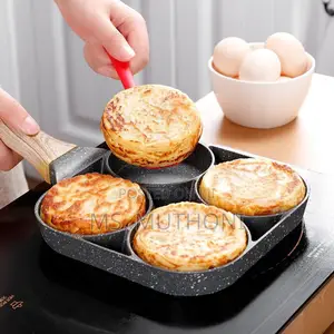 24cm Multipurpose 4 Hole Omelet Pan, for Burger Eggs,