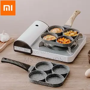 24cm Multipurpose 4 Hole Omelet Pan, for Burger Eggs,