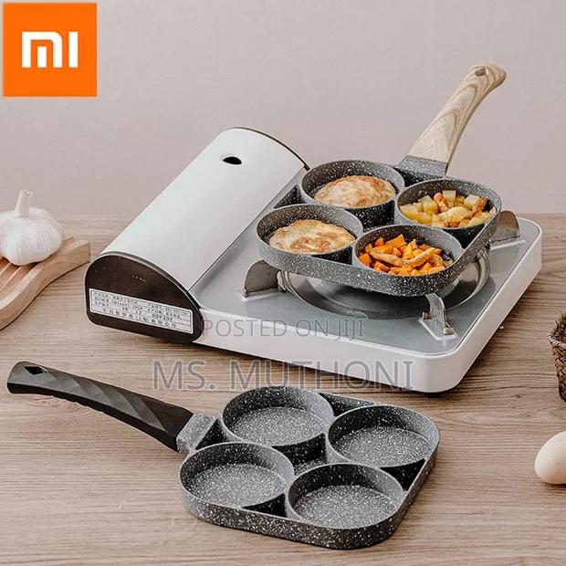 24cm Multipurpose 4 Hole Omelet Pan, for Burger Eggs, - thumbnail 3