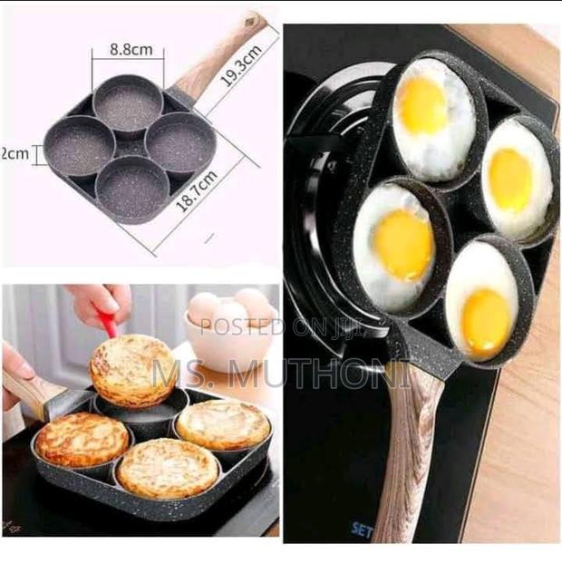 24cm Multipurpose 4 Hole Omelet Pan, for Burger Eggs, - thumbnail 4