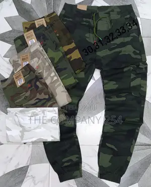Camouflage Men's Assorted Vintage Combat Side Pockets Pant