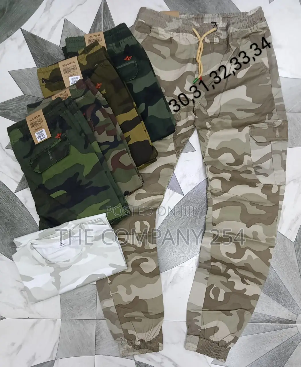 Camouflage Men's Assorted Vintage Combat Side Pockets Pant
