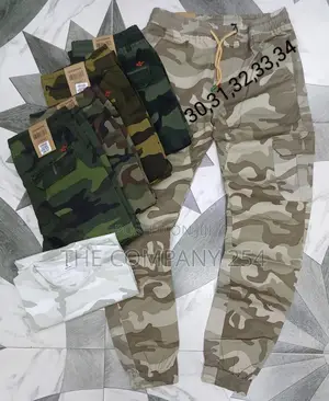 Camouflage Men's Assorted Vintage Combat Side Pockets Pant