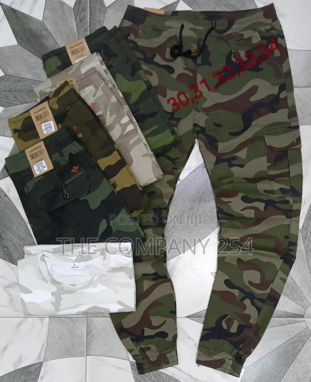 Camouflage Men's Assorted Vintage Combat Side Pockets Pant