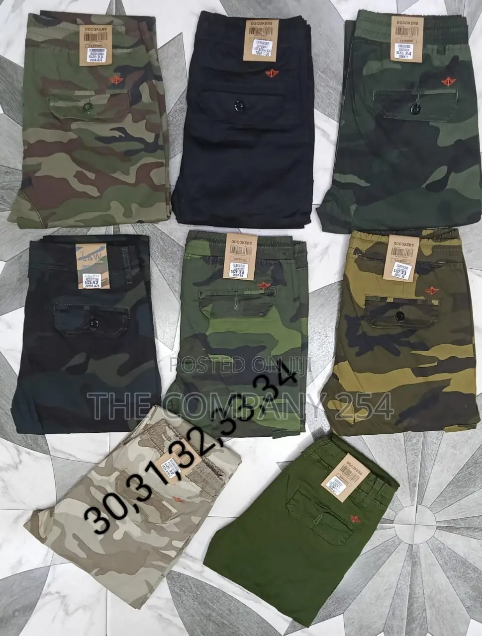 Camouflage Men's Assorted Vintage Combat Side Pockets Pant