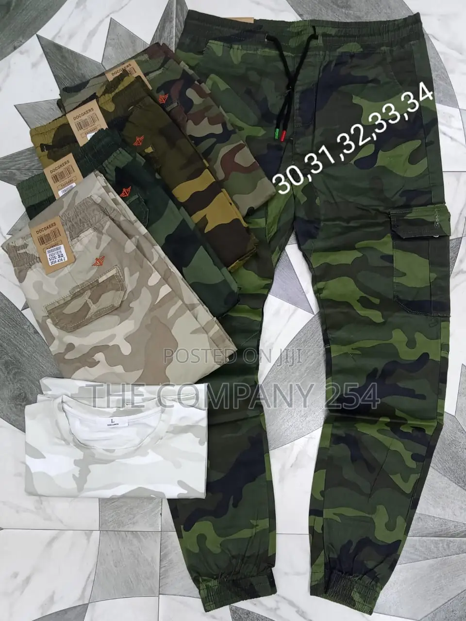Camouflage Men's Assorted Vintage Combat Side Pockets Pant