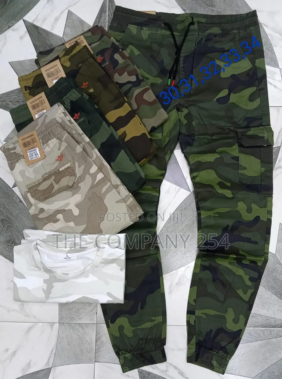 Camouflage Men's Assorted Vintage Combat Side Pockets Pant