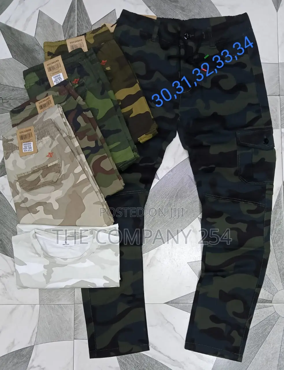 Camouflage Men's Assorted Vintage Combat Side Pockets Pant