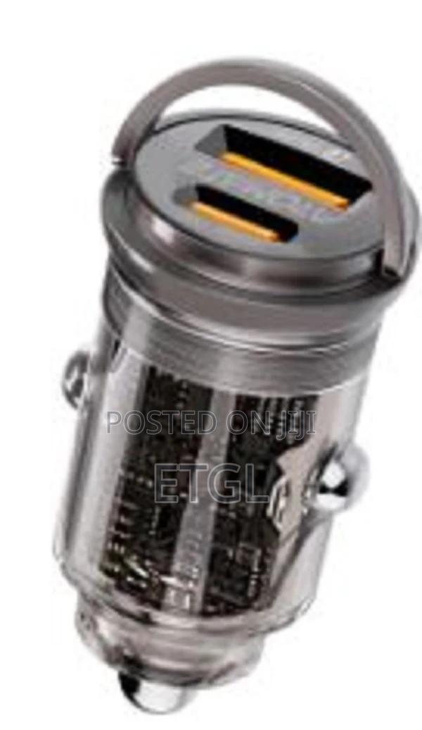 Promate Transparent Quick Charging Dual Port Mini Car Charge