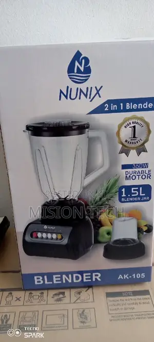 Nunix 2 in 1 Blender Grinding Durable Motor 1.5L