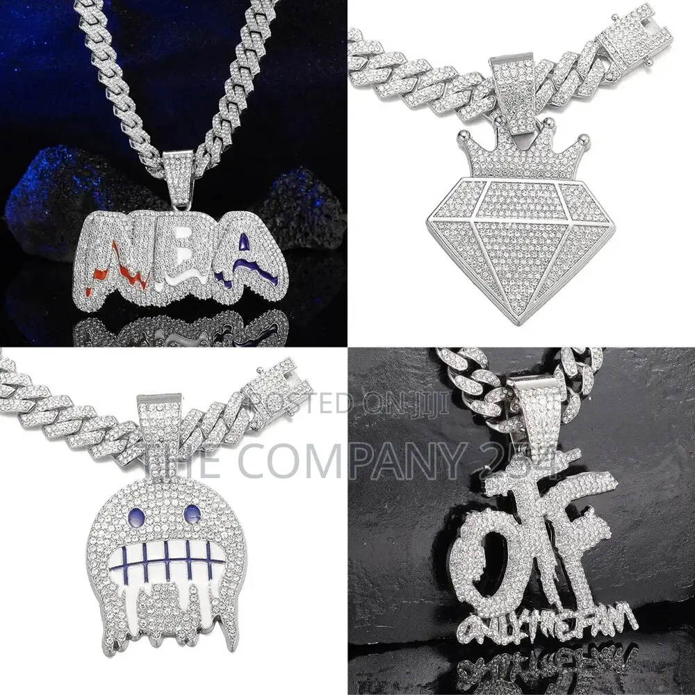 Hip Hop Pendant Letter Smiley Face Alloy Water Drill Cuban