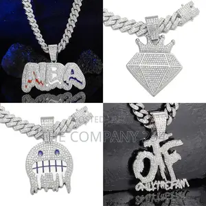 Hip Hop Pendant Letter Smiley Face Alloy Water Drill Cuban