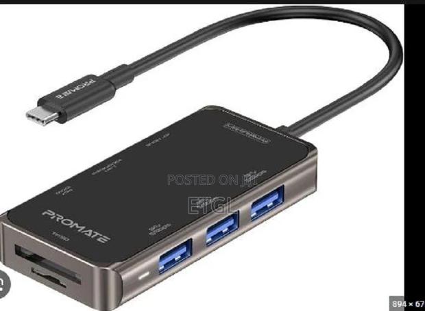 Promate 8-in-1 Transparent Ultra-Fast Multiport USB-C Hub Wi