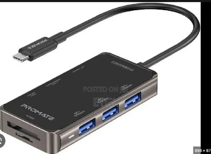 Promate 8-in-1 Transparent Ultra-Fast Multiport USB-C Hub Wi