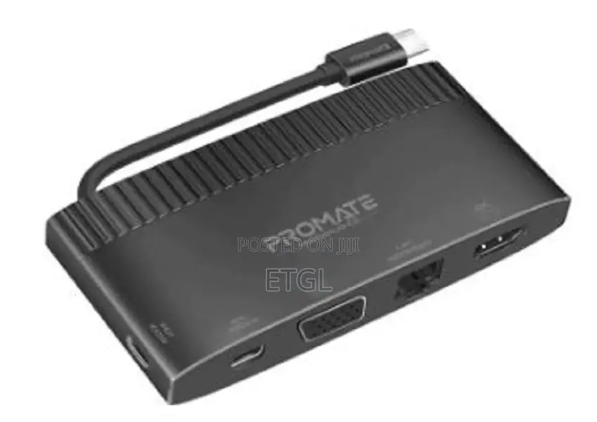 Promate 6 in 1 Super Speed USB-C Media Hub With 100W Power D