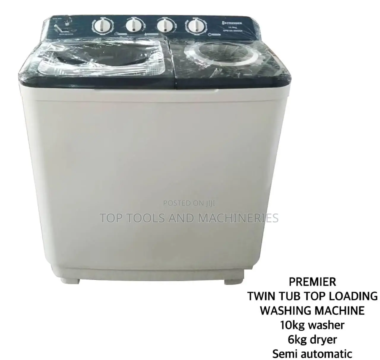 Premier 10kg Twin Tub Top Load Washing Machine Semi Auto