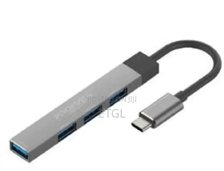 Promate USB-C Hub With 4 USB Ports, USB-C to USB-A Adapter I