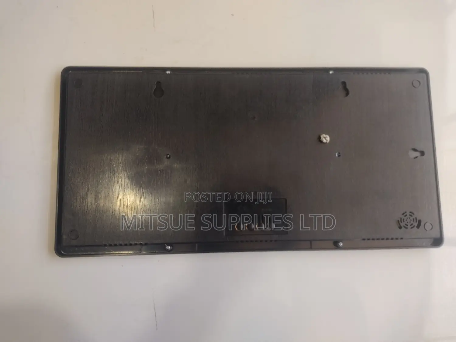 LED Clock Black 46x22x3cm With Time Date Display