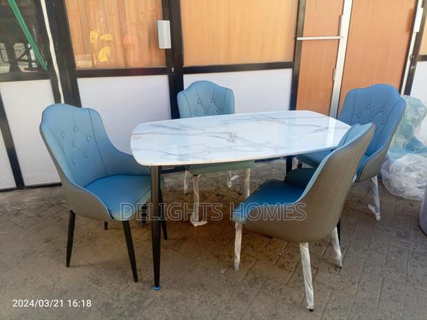 4 Seater Pure Marble Dining Table - main view