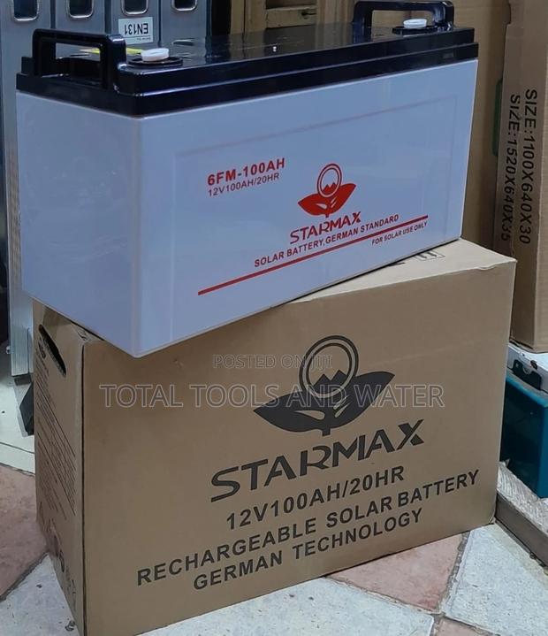 Starmax 1 Yr Warranty Rechargeable Solar Battery 100ah 12v