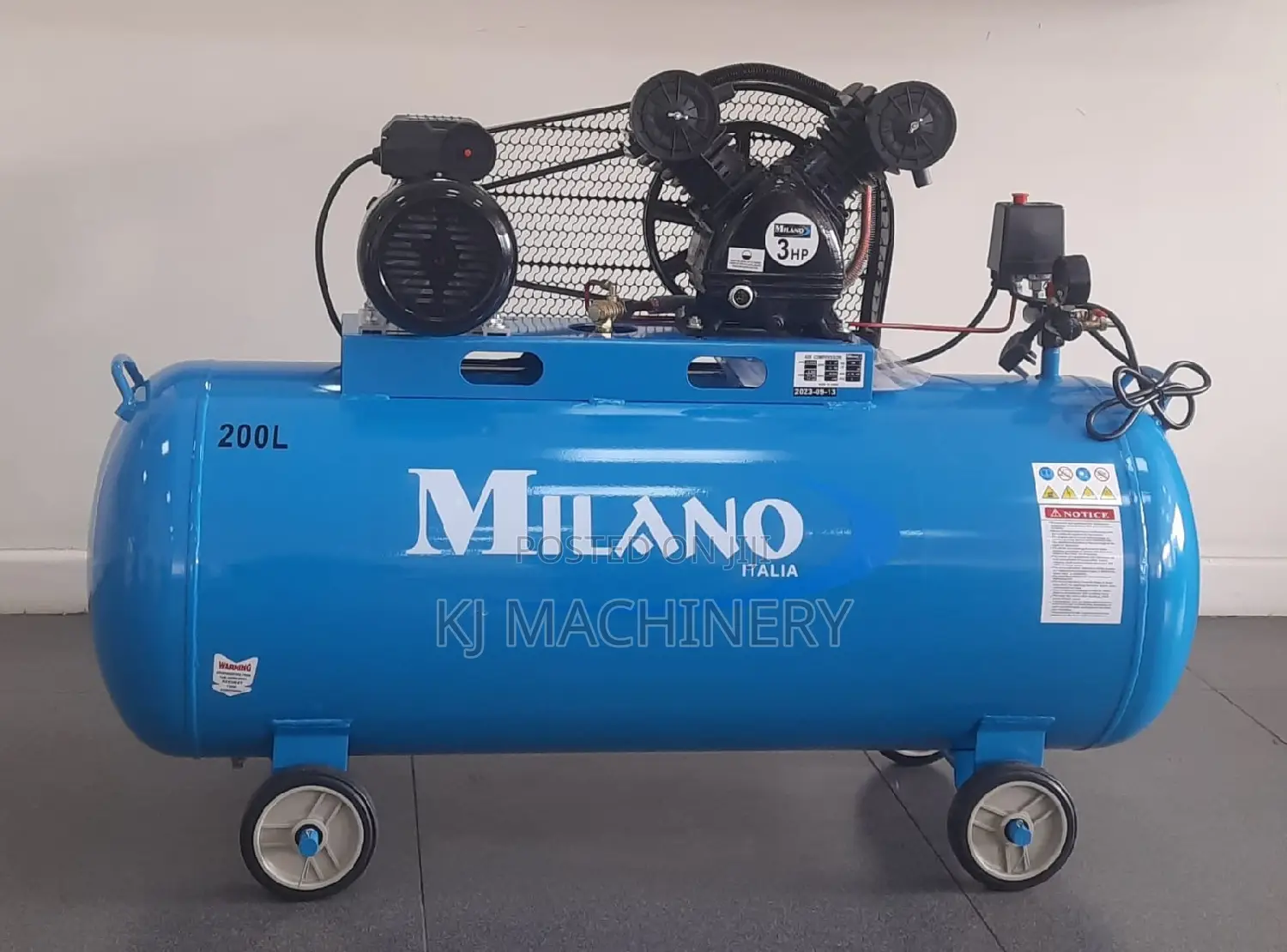 Milano 200l Air Compressor Both Petrol and Electric Powered