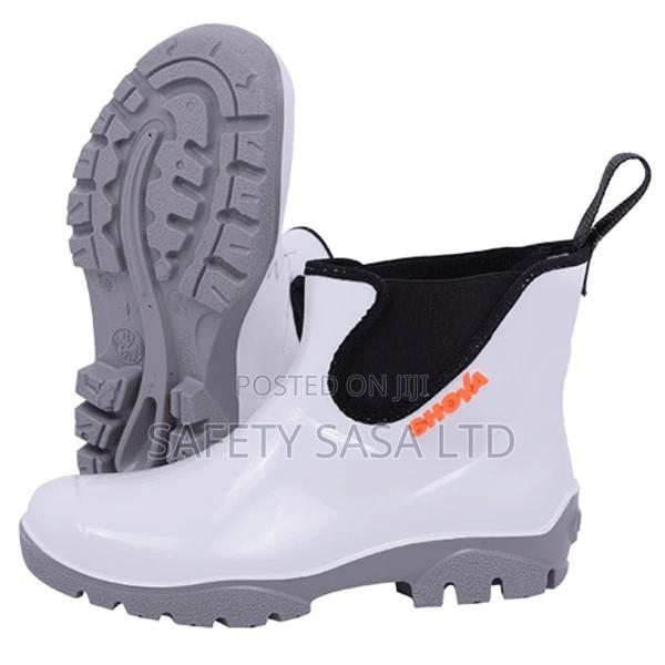 SHOVA White Grey Chelsea Boot (Gumboots) - main view