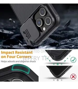 Nillkin for iPhone 14 Pro Case With Slide Camera Cover - Bla