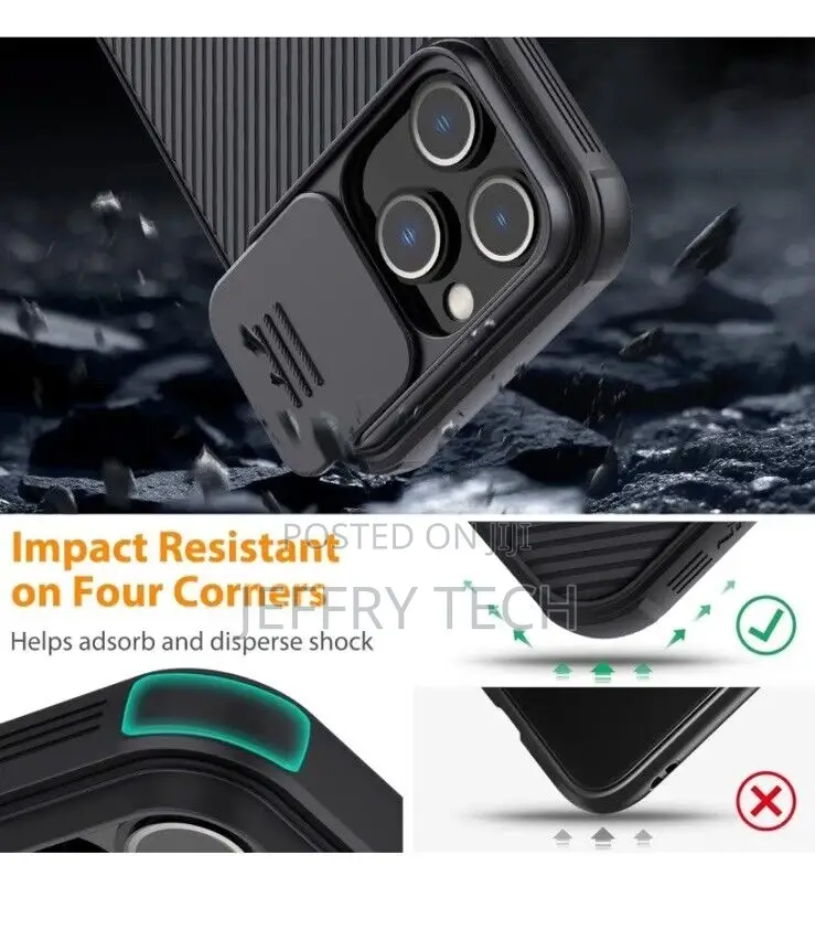 Nillkin for iPhone 14 Pro Case With Slide Camera Cover - Bla