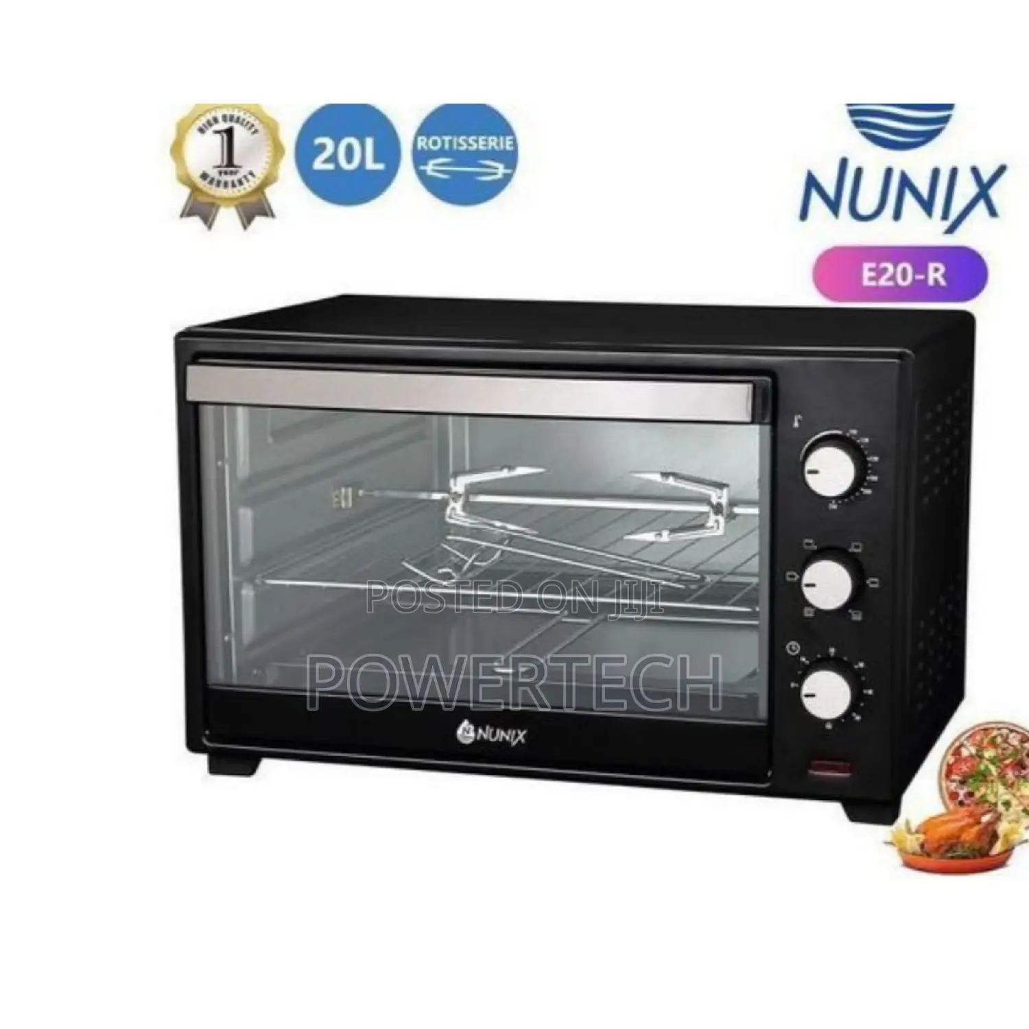 Nunix Electric Oven With Rotisserie Oven, Electric 20 Litres