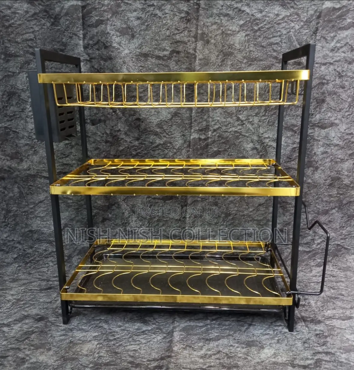 3layer Dishrack Black Gold