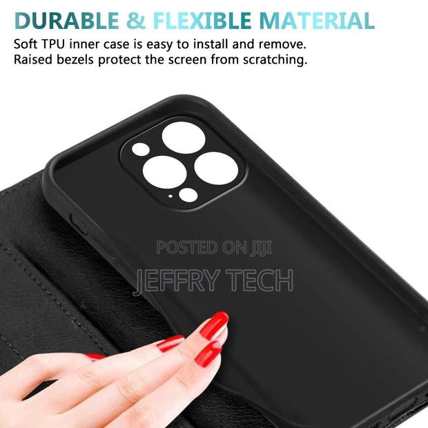 Apple iPhone 14 13 Pro Max Mini Case, Real Vintage Leather W - thumbnail 3