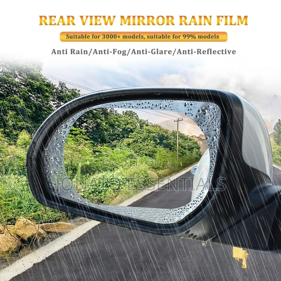 2pc Car Rearview Mirror Rainproof Film Set