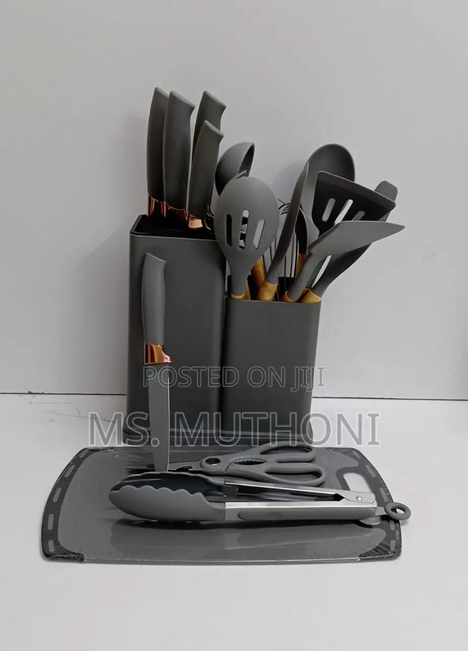 19PC Silicon Spoon Set + Knife Set + Bamboo NOW AVAILABLE*