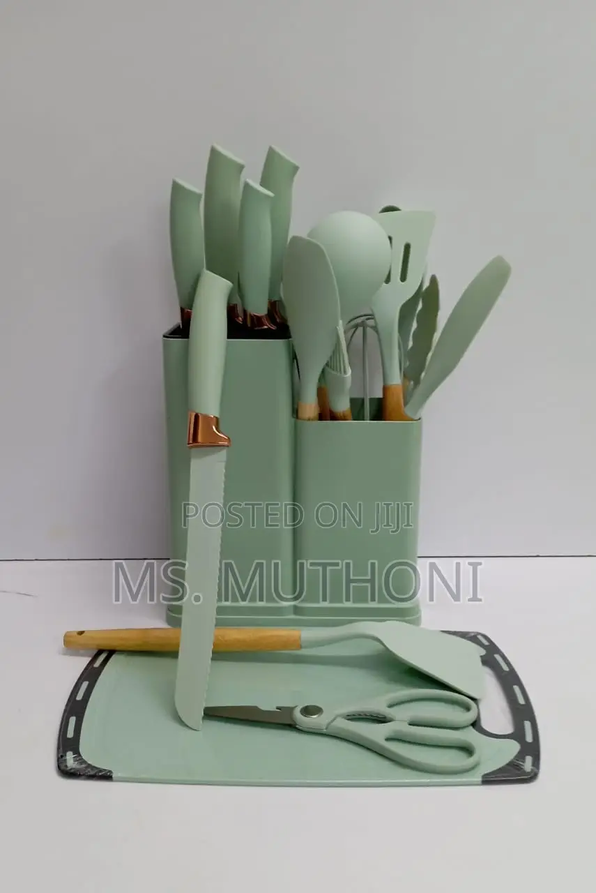 19PC Silicon Spoon Set + Knife Set + Bamboo NOW AVAILABLE*