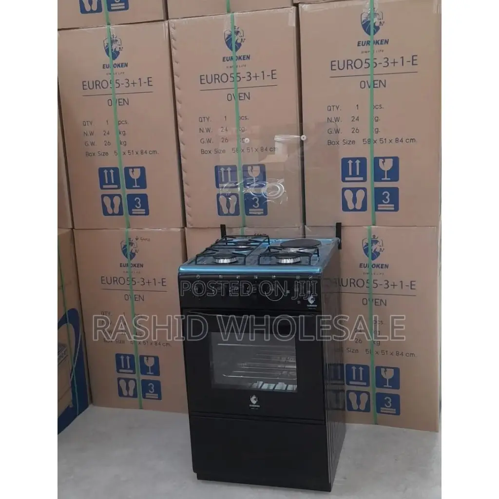 50×55 Euroken 3+1 Standing Cooker With Electric Oven Cooker