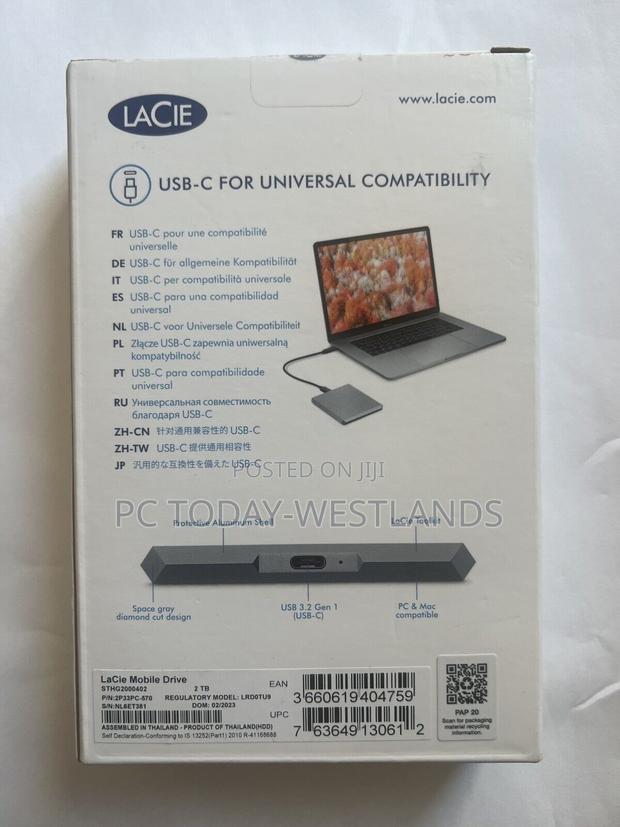 Lacie - Mobile Drive 2TB External USB 3.2 Gen 1 STHG2000402 - thumbnail 2
