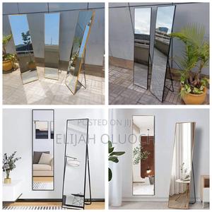 Standing Full Dressing Mirror With Metallic Frame - main view