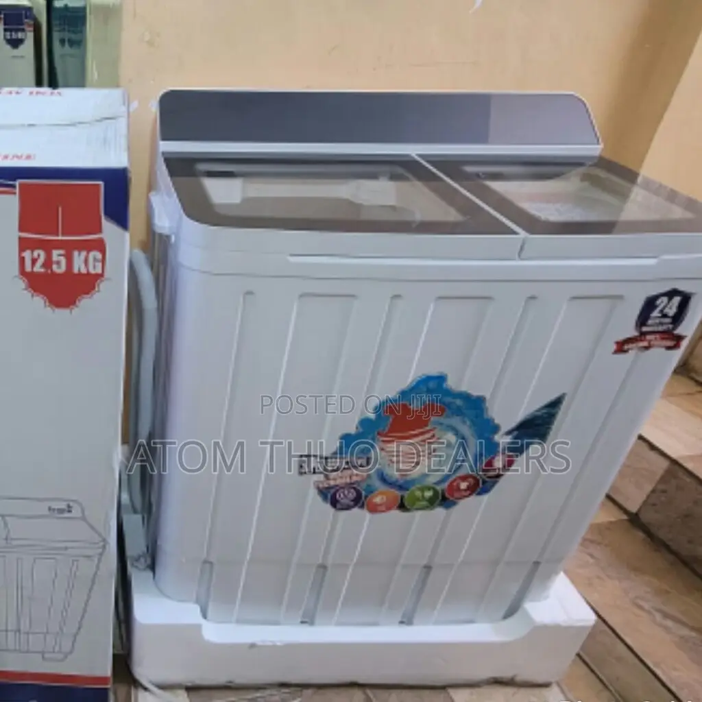 White Icona 12.5kg Twin Tub Top Load Washing Machine