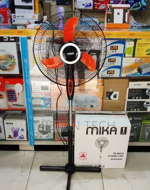 Stand Fan, 16", Orange Black