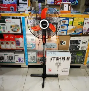 Mika Stand Fan, 16", Orange Black