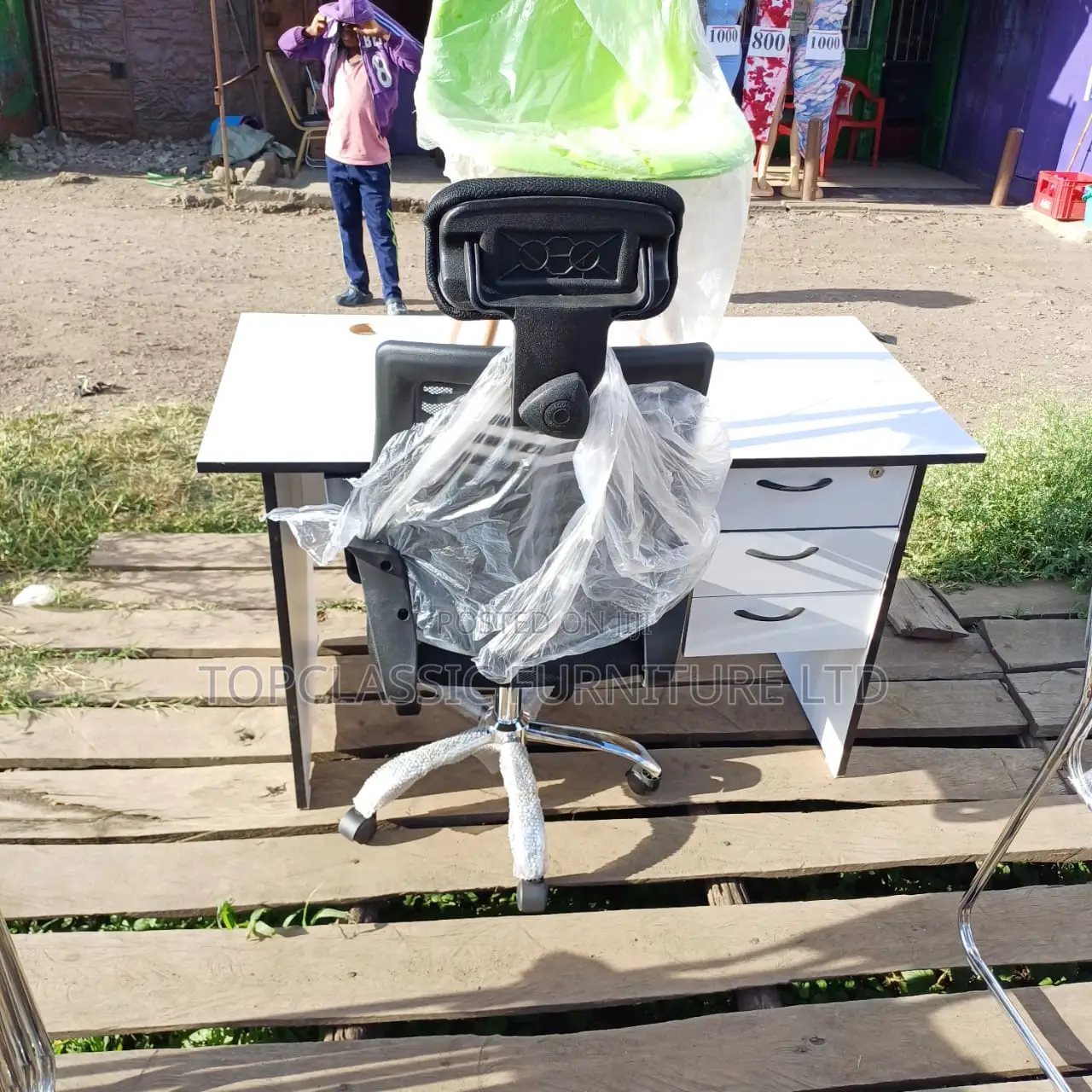 Office Desk+Headrest Chair