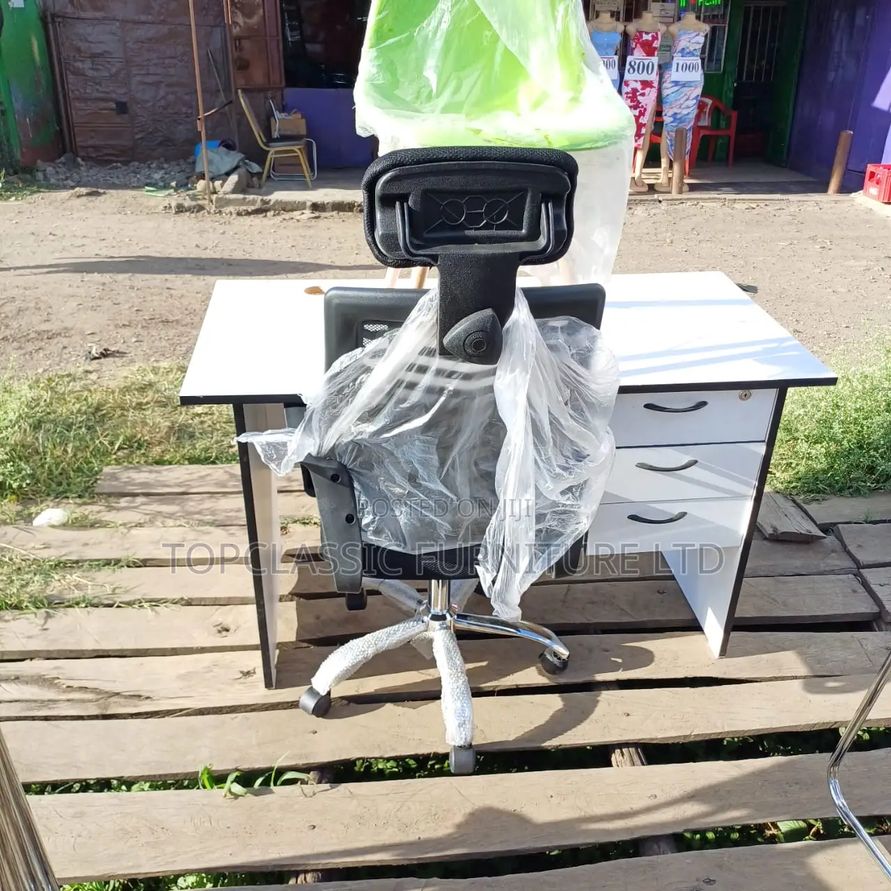 Office Desk+Headrest Chair
