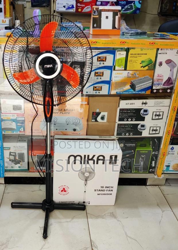 Mika Brand New Stand Fan, 16", Orange Black