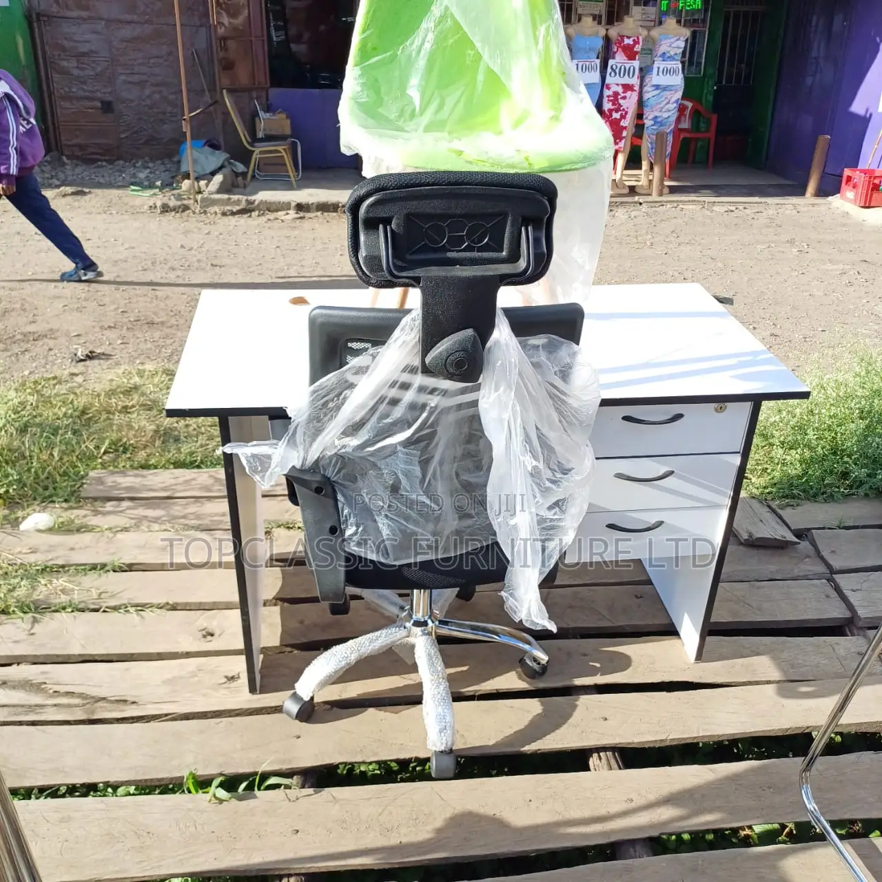 Office Desk+Headrest Chair