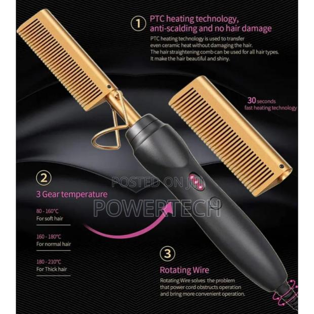 Professional Electric Hot Press Comb Hair Straightener.